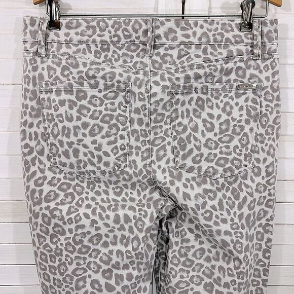 WHBM Jeans Size 8 High Rise Skinny Ankle Leopard Print - Picture 9 of 14